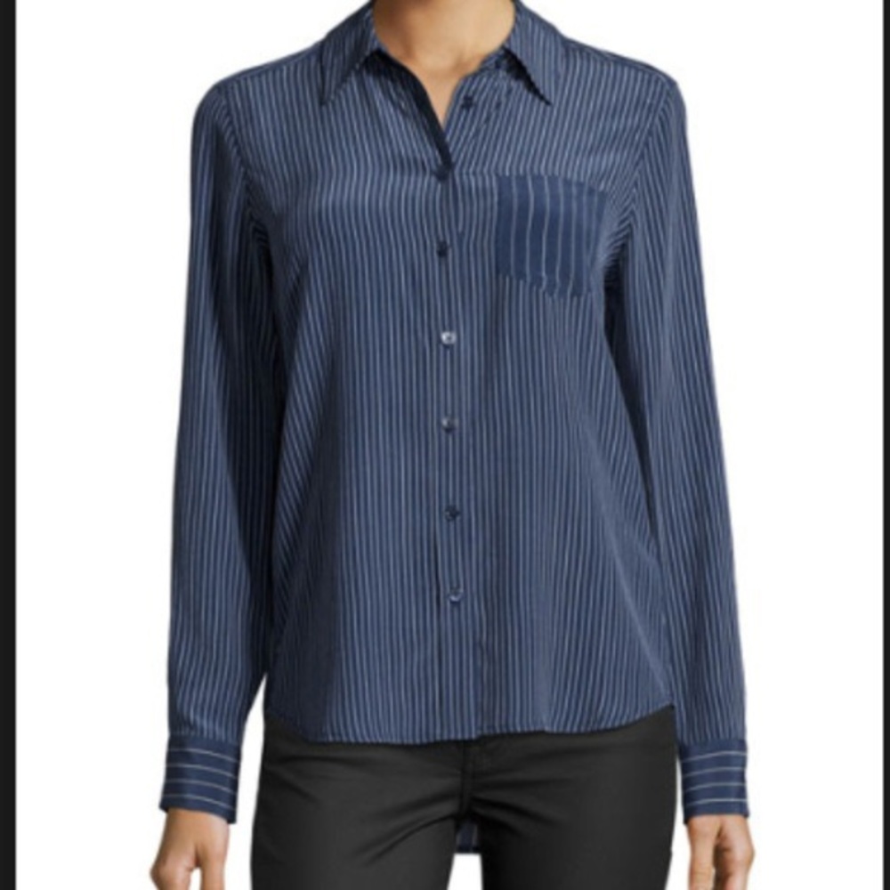 Equipment Bret pinstripe silk blouse